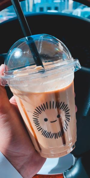 Salted caramel latte at MYLK in Doha