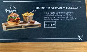 Vegan burger at Burger Time in Ljubljana