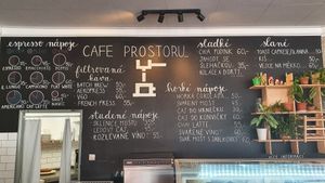 Menu as of August 2020 at Cafe Prostoru_ in Decin