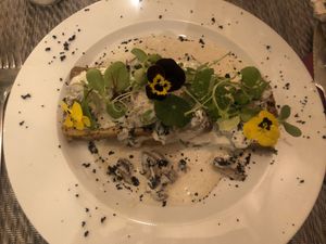 Seitan steak with mushroom sauce (couscous as a side, next picture) #Veganuary at Gavino Restaurante Bar in Funchal