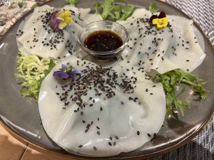 Vegan dumplings (starter)  at Gavino Restaurante Bar in Funchal