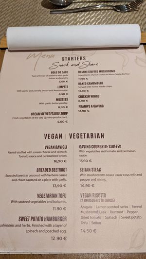 Menu at Gavino Restaurante Bar in Funchal