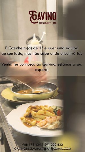 Estamos a contratar COZINHEIRO, 
Aos interessados podem enviar e-mail ou entrar em  contacto com o restaurante. at Gavino Restaurante Bar in Funchal