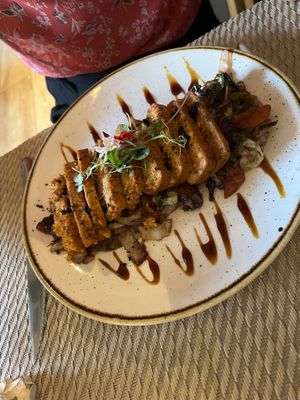 Tofu with grilled veggies  at Gavino Restaurante Bar in Funchal