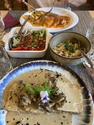 Steak with cous cous and side salad   at Gavino Restaurante Bar in Funchal