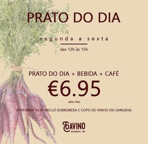 Prato do dia + bebida + café = 6,95€

Por mais 4,95€ inclui sobremesa e copo de vinho ou sangria.

*sobremesa da semana - Mousse de maracujá e manga*
#gavinorestauranteb at Gavino Restaurante Bar in Funchal