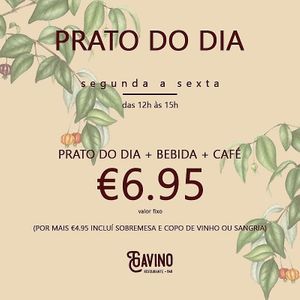 2.º semana de Setembro em grande!
Prato do dia + bebida + café = 6,95€

Por mais 4,95€ inclui sobremesa e copo de vinho ou sangria.

*Sobremesa da Semana - Creme de Lim at Gavino Restaurante Bar in Funchal