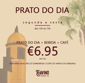 Semana em grande! Muitas novidades e muito sabor. Prato do dia + bebida + café = 6,95€

#gavinorestaurantebar #gavinorestaurante #funchalcity #funchaloldtown #madeiraisland #p at Gavino Restaurante Bar in Funchal