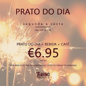 Última semana de 2023 em grande!!! 
Prato do dia + bebida + café = 6,95€ 
Por mais 4,95€ inclui *sobremesa* e copo de vinho ou sangria. 
#gavinorestaurantebar #gavinoresta at Gavino Restaurante Bar in Funchal