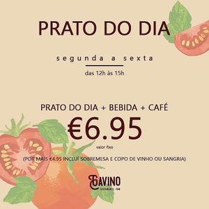 Vem aí mais uma semana em grande! Prato do dia + bebida + café = 6,95€ Por mais 4,95€ inclui sobremesa e copo de vinho ou sangria. 
#gavinorestaurantebar #gavinorestaurante  at Gavino Restaurante Bar in Funchal