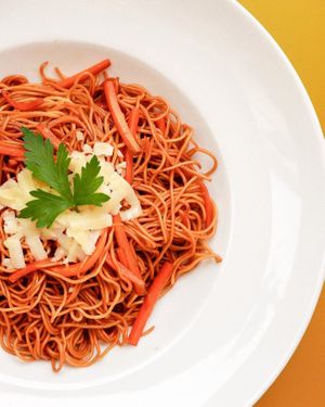 Noodles
(Sautéed with vegan cheese, soya sauce and grated carrots)  at Gavino Restaurante Bar in Funchal