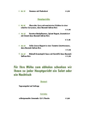 Menü 2-2 at Soraya in Dortmund