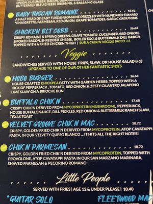 Menu  at Bleus Burger in Gulf Shores