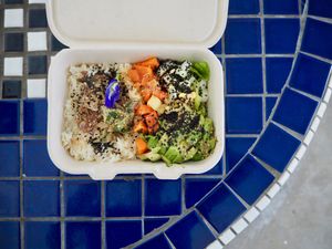 Singhawaiian Papaya Poké Bowl at The Breakfast Club in East Singapore