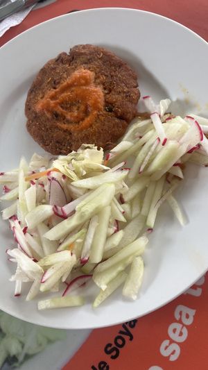 Salad and soya pate.  at Ananda in Managua