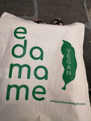 They gave me this bag because I was their first customer!  at Edamame Vegan Shop in Zarautz