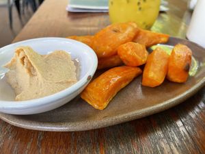 Sweet potato fries, the ‘side’ part of the $10 (plus 10% tax) meal deal of a main/side/drink  at Backyard Cafe - Street 240 in Phnom Penh
