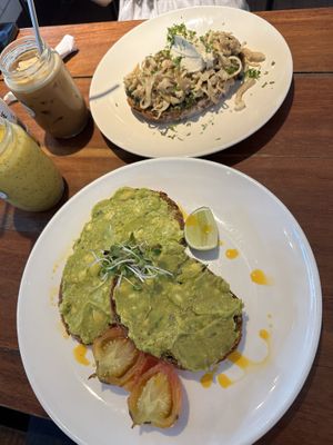 Avo toast, mushroom & pesto toast    at Backyard Cafe - Street 240 in Phnom Penh