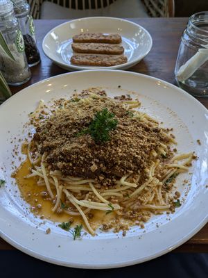 Lentil bolognase with added tempeh at Backyard Cafe - Street 240 in Phnom Penh