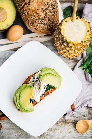 Avocado romesco toast at Backyard Cafe - Street 240 in Phnom Penh