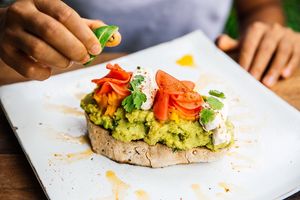 Avocado and fermented cashew cheese toast at Backyard Cafe - Street 240 in Phnom Penh