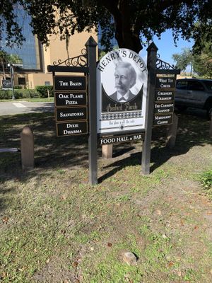 Sign in front of building  at Dharma Southern Kitchen in Sanford