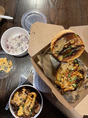 The orange bird with slaw on the side and a side of bbq cauliflower. SOOO GOOOOOOOD   at Dharma Southern Kitchen in Sanford