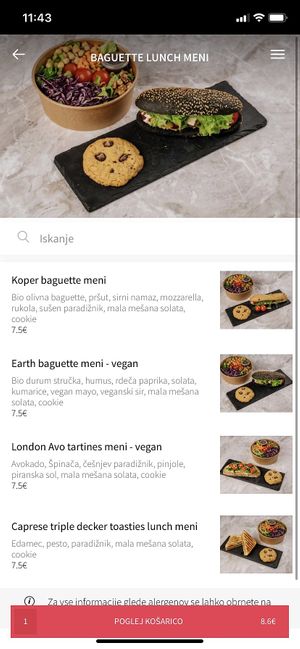 Two vegan lunch options at R&B in Ljubljana