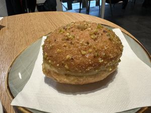 Pistachio donuts 🍩   at R&B in Ljubljana