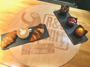 Assortment of a few morning pastries at R&B in Ljubljana
