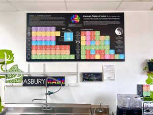 Periodic Table of juice. So cool! at Juice Basin in Asbury Park
