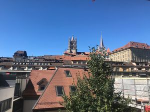 A view from the restaurant at L'Echo in Lausanne