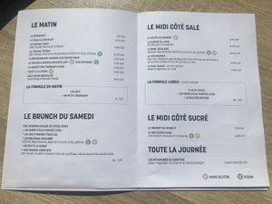 The food menu at L'Echo in Lausanne