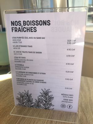 Cold drinks at L'Echo in Lausanne