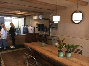 Table for eating at Dough Doughnuts - Flatiron in New York City