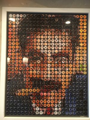 Wall art: Groucho made from donuts! at Dough Doughnuts - Flatiron in New York City