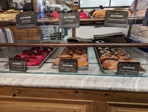 vegan options shown on the lower level at Dough Doughnuts - Flatiron in New York City