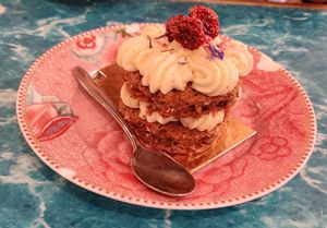 Vegan carrot cake at Penny Lane Cafe in Aalborg