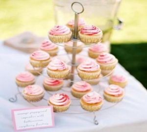 Orange poppyseed cupcakes with buttercream raspberry frosting at City Cakes and Cafe in Salt Lake City
