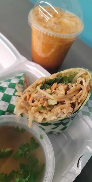 Phorito with vegan chicken. at Pho ThaiBinh in Desoto