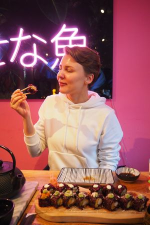 Mushroom rolls at Vegan Sushi Bar - Downtown in Amsterdam