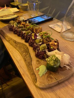 Chicken sushi, can’t remember what the other one was!   at Vegan Sushi Bar - Downtown in Amsterdam