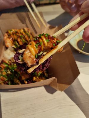 Signature rolls w "shrimp" at Vegan Sushi Bar - Downtown in Amsterdam