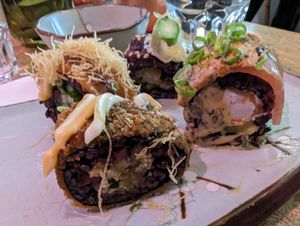 An assortment of sushi at Vegan Sushi Bar - Downtown in Amsterdam