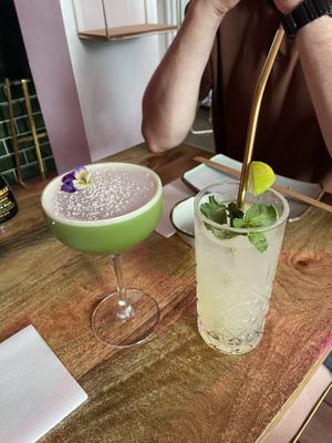 Matchatini (great, sweet matcha taste) and Yuze mojito (nice and fresh)  at Vegan Sushi Bar - Downtown in Amsterdam