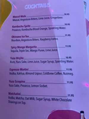 Cocktails menu July 2023  at Vegan Sushi Bar - Downtown in Amsterdam