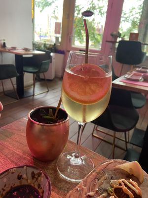 Mezcal mule (quite strong) and Kombucha spritz (quite nice)  at Vegan Sushi Bar - Downtown in Amsterdam