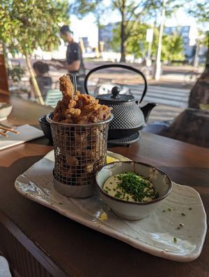 Fried chicken (maitake tempura) at Vegan Sushi Bar - Downtown in Amsterdam