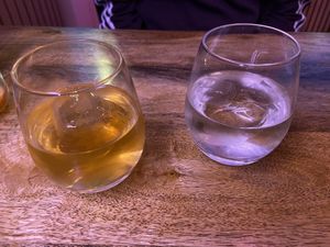 Plum wine (sweet and tasty liquor) and Jenmai sake (strong and clean). at Vegan Sushi Bar - Downtown in Amsterdam