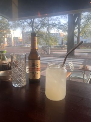 Beer and yuzu lemonade   at Vegan Sushi Bar - Downtown in Amsterdam